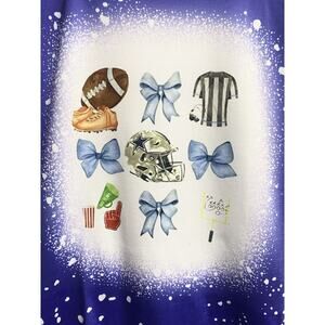 Girls Blue Faux Bleached Football Shirt Sz 12 - NEW